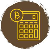 bitcoin calculadora linha gradiente ícone Projeto vetor