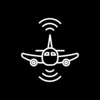 avião linha invertido ícone Projeto vetor