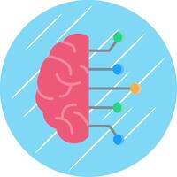 cérebro plano círculo ícone Projeto vetor