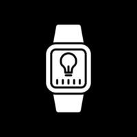 relógio de pulso glifo invertido ícone Projeto vetor