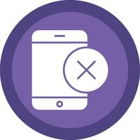 Smartphone glifo vencimento círculo ícone Projeto vetor