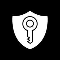 escudo glifo invertido ícone Projeto vetor
