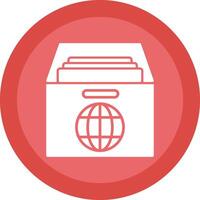 global arquivo glifo vencimento círculo ícone Projeto vetor