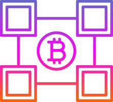 blockchain blockchain linha gradiente ícone Projeto vetor