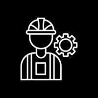 construção trabalhador linha invertido ícone Projeto vetor