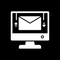 o email glifo invertido ícone Projeto vetor