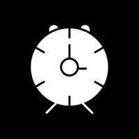 alarme relógio glifo invertido ícone Projeto vetor