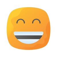 entusiasmado emoji ícone, feliz face Projeto vetor