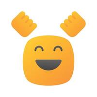 entusiasmado emoji ícone, feliz face Projeto vetor