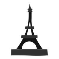plano desenho animado Preto francês eiffel torre ícone vetor