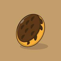 ilustração de desenho animado de donut de chocolate vetor