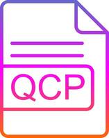 qcp Arquivo formato linha círculo adesivo ícone vetor