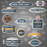 Adesivos de elementos de design vintage