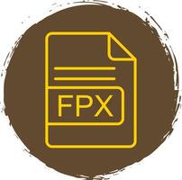 fpx Arquivo formato linha círculo adesivo ícone vetor