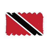 bandeira trinidad e tobago com pincel pintado de aquarela vetor
