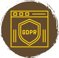 gdpr linha círculo adesivo ícone vetor