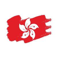 vetor de bandeira de hongkong com pincel estilo aquarela
