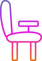 escrivaninha cadeira linha círculo adesivo ícone vetor