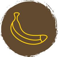 banana linha círculo adesivo ícone vetor