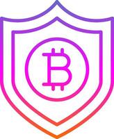 bitcoin seguro linha círculo adesivo ícone vetor