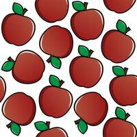 maçã fruta fresca padrão abstrato sem emenda no fundo branco desenho vetorial vetor