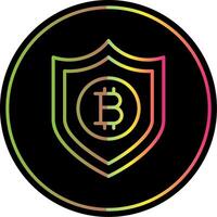 bitcoin seguro linha gradiente vencimento cor ícone Projeto vetor