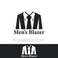 blazer masculino ou logotipo de terno simples de luxo. Ícone de terno preto em vetor