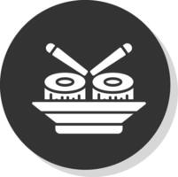 Sushi glifo sombra círculo ícone Projeto vetor
