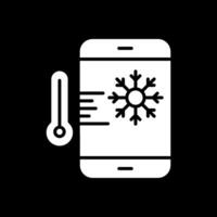 termostato glifo invertido ícone Projeto vetor
