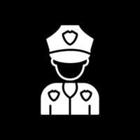 policial glifo invertido ícone Projeto vetor
