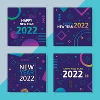 postagens de mídia social de ano novo em 2022 vetor