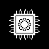 processador glifo invertido ícone Projeto vetor