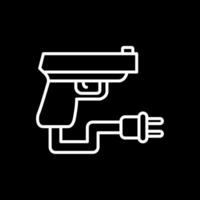 arma de fogo linha invertido ícone Projeto vetor