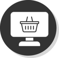 conectados círculo multi círculo fazer compras glifo sombra círculo ícone Projeto vetor