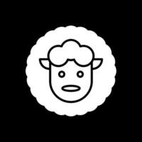 ovelha glifo invertido ícone Projeto vetor
