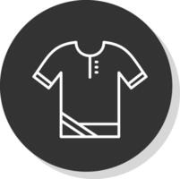 pólo camisa linha sombra círculo ícone Projeto vetor