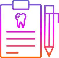 dental relatório linha gradiente ícone Projeto vetor