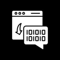 binário código glifo invertido ícone Projeto vetor