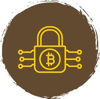 bitcoin criptografia linha círculo adesivo ícone vetor