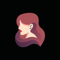 beleza mulher com grandes cabelo ilustração projeto, beleza spa logotipo para seu companhia vetor