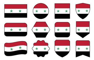 bandeira do Síria dentro moderno abstrato formas, acenando, distintivo, Projeto modelo vetor