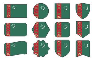 bandeira do Turquemenistão dentro moderno abstrato formas, acenando, distintivo, Projeto modelo vetor