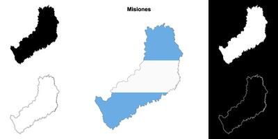 misiones província esboço mapa conjunto vetor