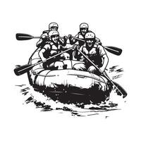 rafting aventura equipe dentro imagem, projeto, gráfico em branco fundo vetor