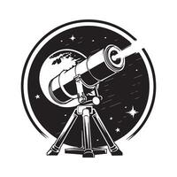 telescópio logotipo imagens Projeto. ilustração do uma telescópio vetor