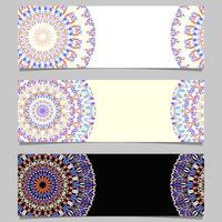 abstrato colorida horizontal floral mandala bandeira modelo conjunto vetor