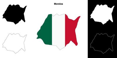 Morelos Estado esboço mapa conjunto vetor
