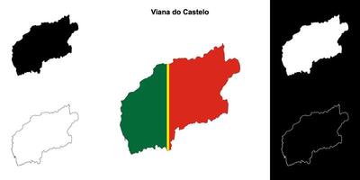 viana Faz castelo distrito esboço mapa conjunto vetor