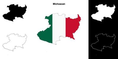 Michoacan Estado esboço mapa conjunto vetor