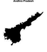 Andhra pradesh Estado em branco esboço mapa vetor